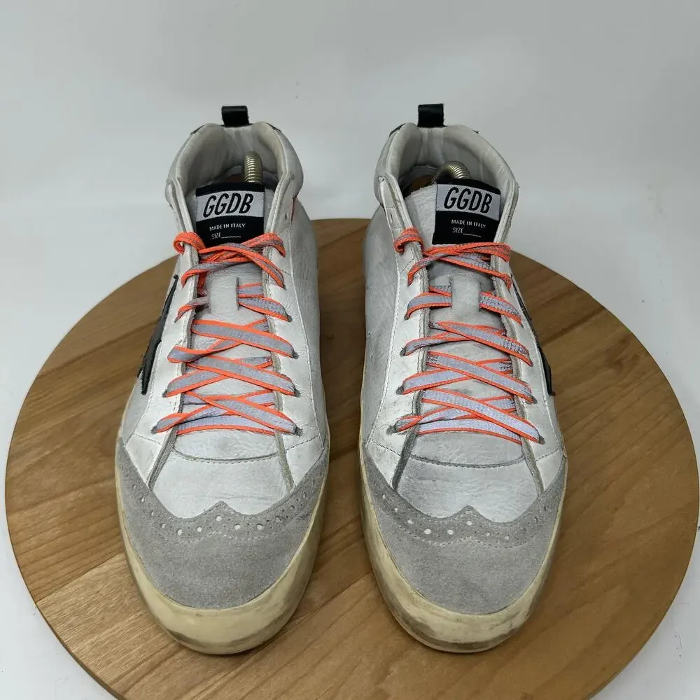 Golden Goose Shoes Men 9 Midstar White Leather Star Italy Sneakers Luxury